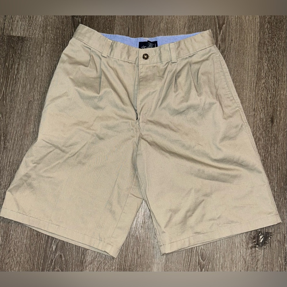 Class Club Beige Flat Front Shorts